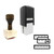 "Measuring Tools" rubber stamp with 3 sample imprints of the image