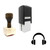 "Headphones" rubber stamp with 3 sample imprints of the image
