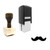 "The Watson Mustache" rubber stamp with 3 sample imprints of the image