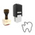 "Tooth Chipped" rubber stamp with 3 sample imprints of the image