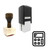 "Calculator" rubber stamp with 3 sample imprints of the image