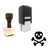 "Skull And Crossbones" rubber stamp with 3 sample imprints of the image