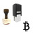 "Bitcoin" rubber stamp with 3 sample imprints of the image