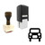 "Car" rubber stamp with 3 sample imprints of the image