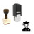 "Graduate Student Avatar" rubber stamp with 3 sample imprints of the image