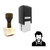 "Male Artist Avatar" rubber stamp with 3 sample imprints of the image