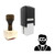 "Male Detective Avatar" rubber stamp with 3 sample imprints of the image