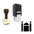 "Mosque" rubber stamp with 3 sample imprints of the image