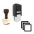 "Stack" rubber stamp with 3 sample imprints of the image
