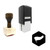 "Icons" rubber stamp with 3 sample imprints of the image
