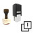"Option" rubber stamp with 3 sample imprints of the image