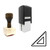 "Triangle Ruler" rubber stamp with 3 sample imprints of the image