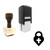"Lock" rubber stamp with 3 sample imprints of the image