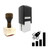 "Efficiently" rubber stamp with 3 sample imprints of the image
