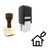 "House Leasing" rubber stamp with 3 sample imprints of the image