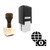 "Global" rubber stamp with 3 sample imprints of the image