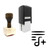 "Add To Playlist" rubber stamp with 3 sample imprints of the image