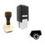 "Cannon" rubber stamp with 3 sample imprints of the image