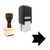 "Arrow" rubber stamp with 3 sample imprints of the image