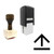 "Upload" rubber stamp with 3 sample imprints of the image