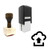 "Cloud Upload" rubber stamp with 3 sample imprints of the image