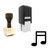 "Music Note" rubber stamp with 3 sample imprints of the image