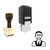 "Human" rubber stamp with 3 sample imprints of the image