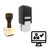 "Okay" rubber stamp with 3 sample imprints of the image