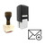 "Add Message" rubber stamp with 3 sample imprints of the image