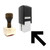 "Upper Left Arrow" rubber stamp with 3 sample imprints of the image