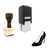 "High Heel" rubber stamp with 3 sample imprints of the image