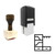 "Wardrobe" rubber stamp with 3 sample imprints of the image
