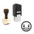 "Evil" rubber stamp with 3 sample imprints of the image