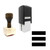 "Level" rubber stamp with 3 sample imprints of the image
