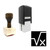 "Square Root" rubber stamp with 3 sample imprints of the image