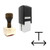 "Width" rubber stamp with 3 sample imprints of the image
