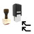 "Double Left" rubber stamp with 3 sample imprints of the image