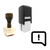"Attention" rubber stamp with 3 sample imprints of the image