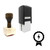 "Badge" rubber stamp with 3 sample imprints of the image