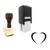 "Heart" rubber stamp with 3 sample imprints of the image