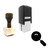 "Magnify" rubber stamp with 3 sample imprints of the image