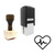 "Heartbeat" rubber stamp with 3 sample imprints of the image