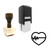 "Heartbeat" rubber stamp with 3 sample imprints of the image