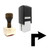 "Turn Right" rubber stamp with 3 sample imprints of the image
