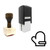 "Gloves" rubber stamp with 3 sample imprints of the image
