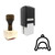 "Hat" rubber stamp with 3 sample imprints of the image