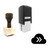 "Cloud Fast Forward" rubber stamp with 3 sample imprints of the image