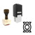 "Chips" rubber stamp with 3 sample imprints of the image