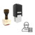 "Admin" rubber stamp with 3 sample imprints of the image