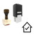 "House Check Mark" rubber stamp with 3 sample imprints of the image